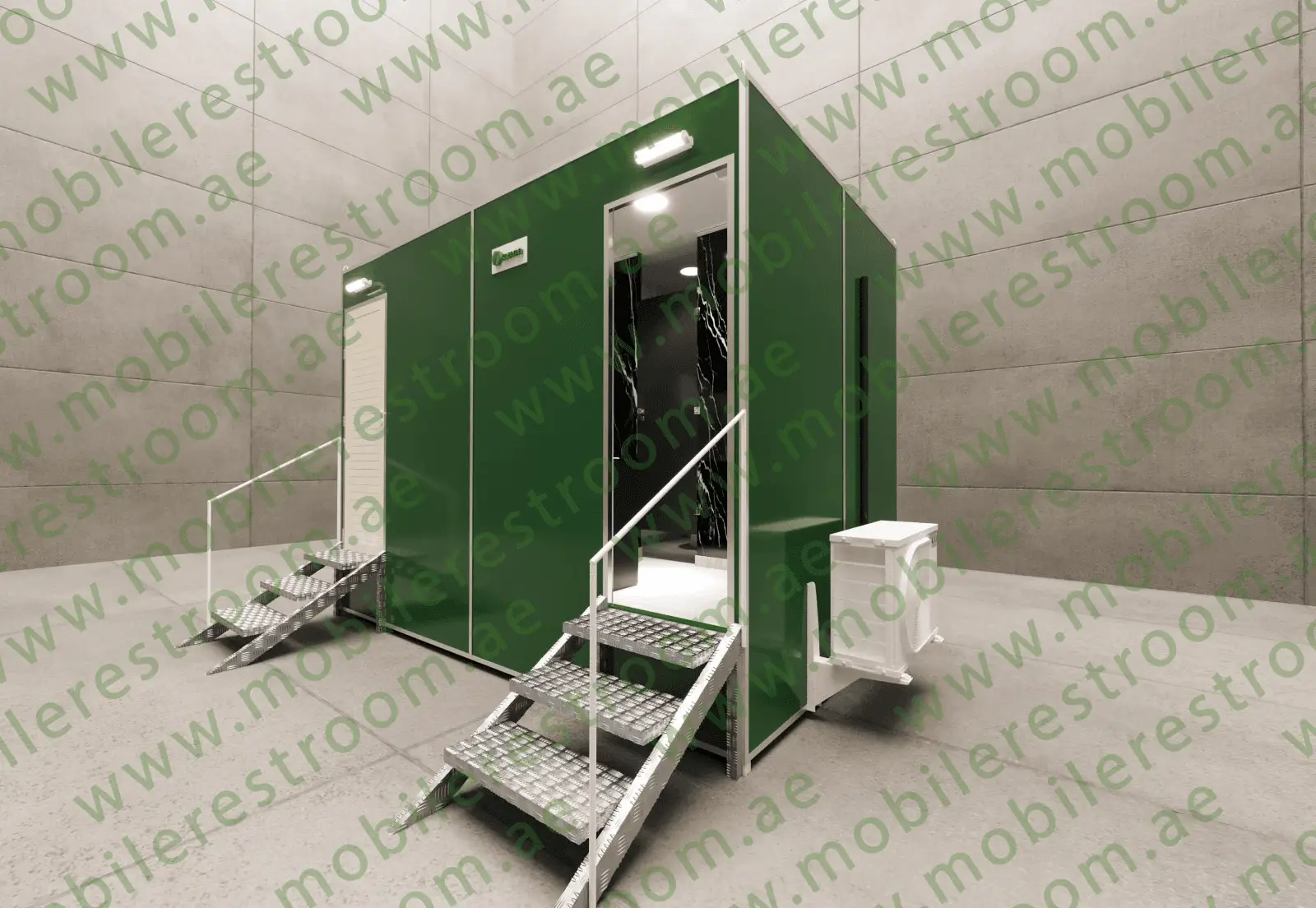 Double Door 4 Cabin Luxury Portable Toilet